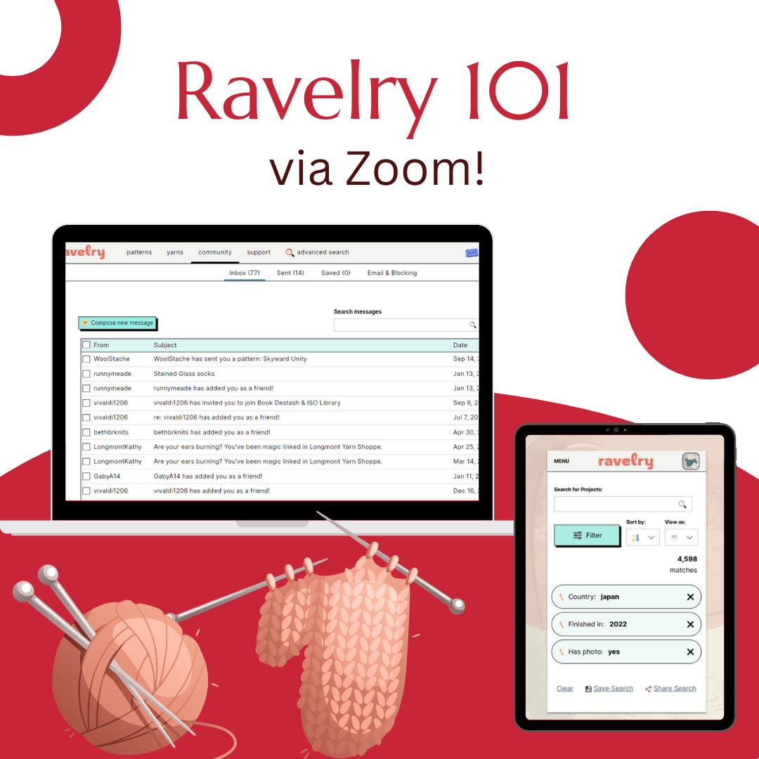 Ravelry 101 via Zoom!