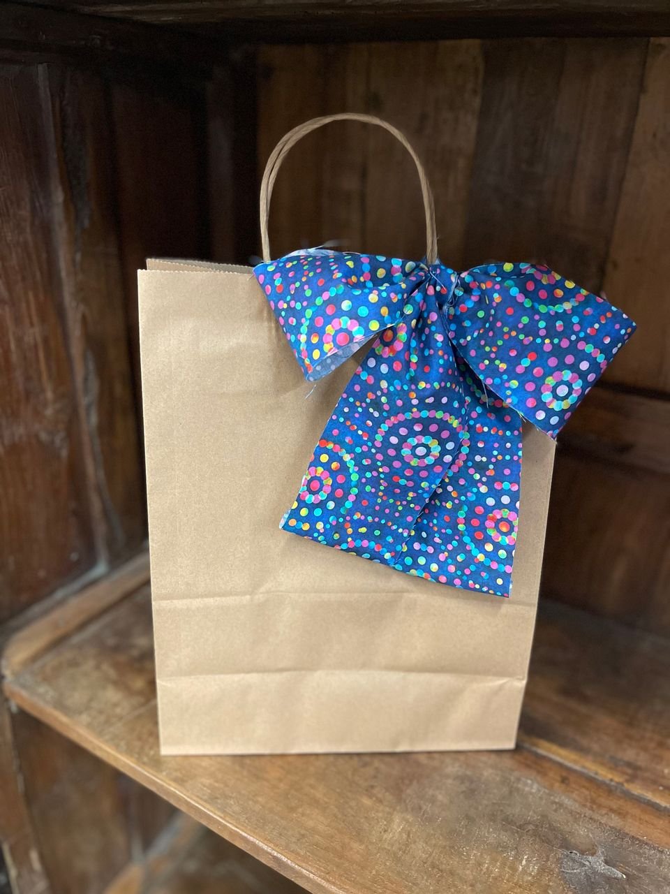 Brown Bag Mystery 2023 Colorful Dots Blue BG 101402736