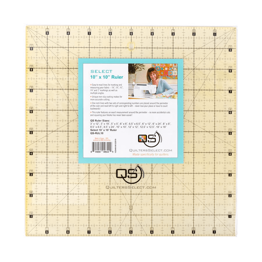 Ruler Quilter's Select Non Slip Deluxe Quilting Ruler 10X 10 QS