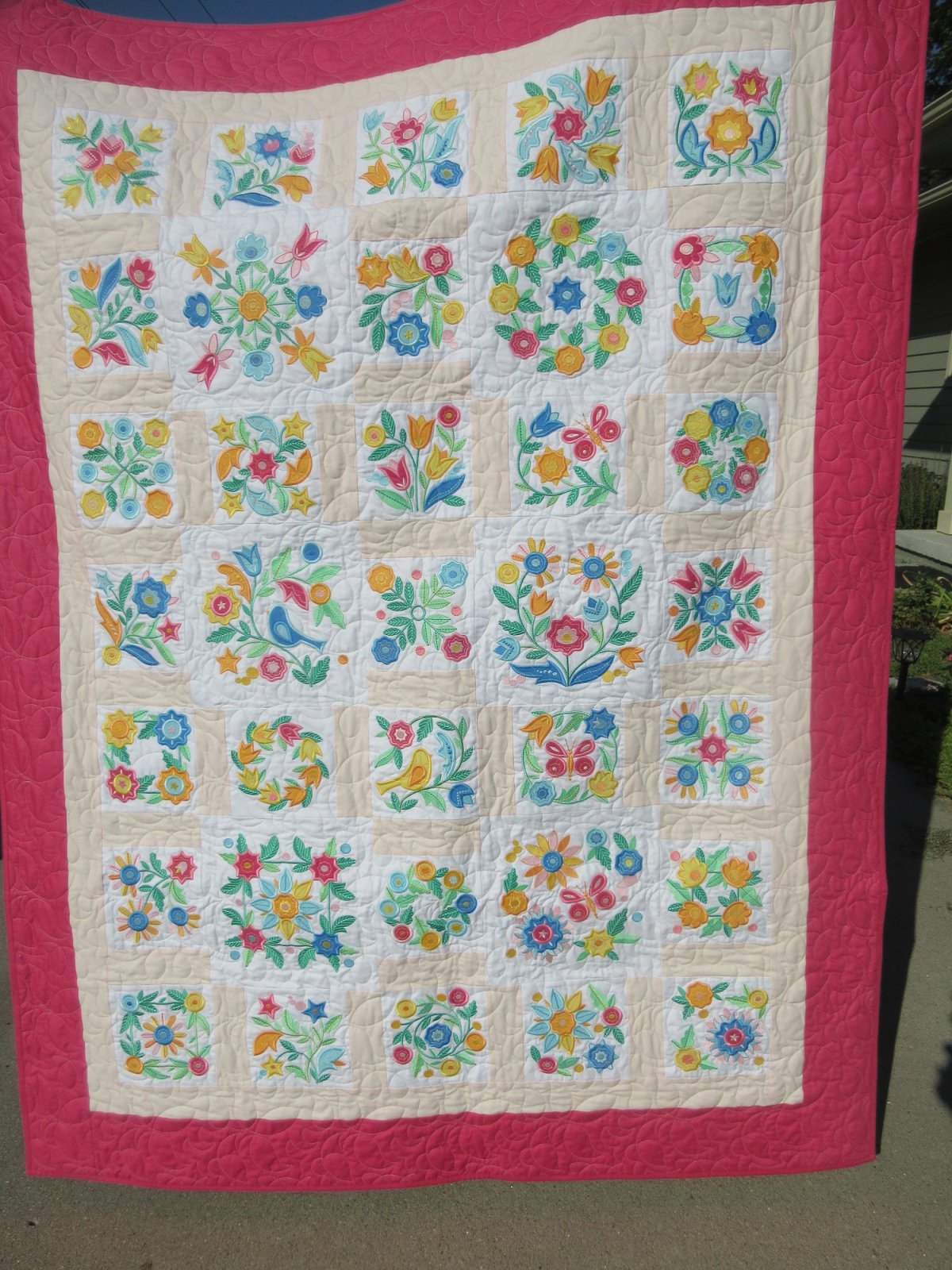 Baltimore Blooms Embroidery Quilt