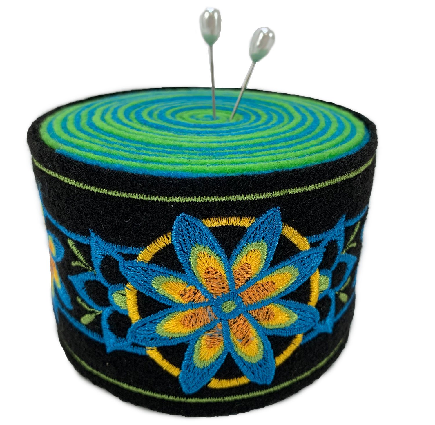 Embroidered Felt Pincushion Flower Border 639912001586