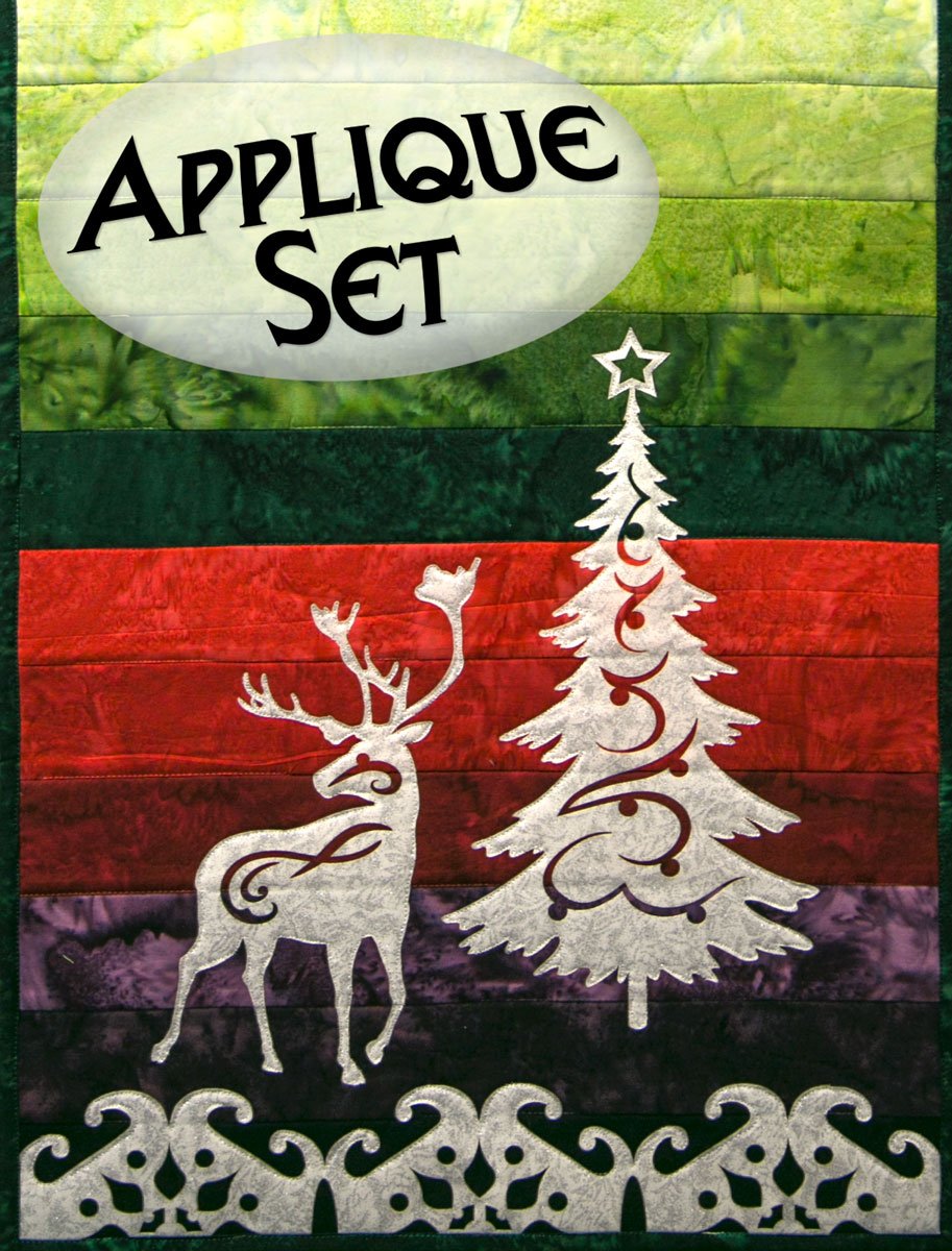 Reindeer & Holiday Tree Laser Cut Applique Set 639912000831