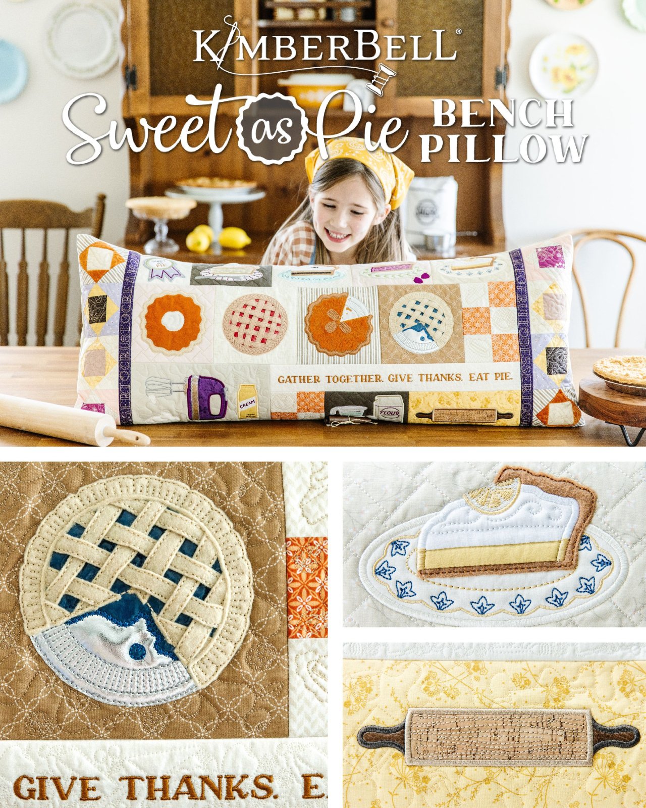 Sweet As Pie Bench Pillow KIMBERBELL