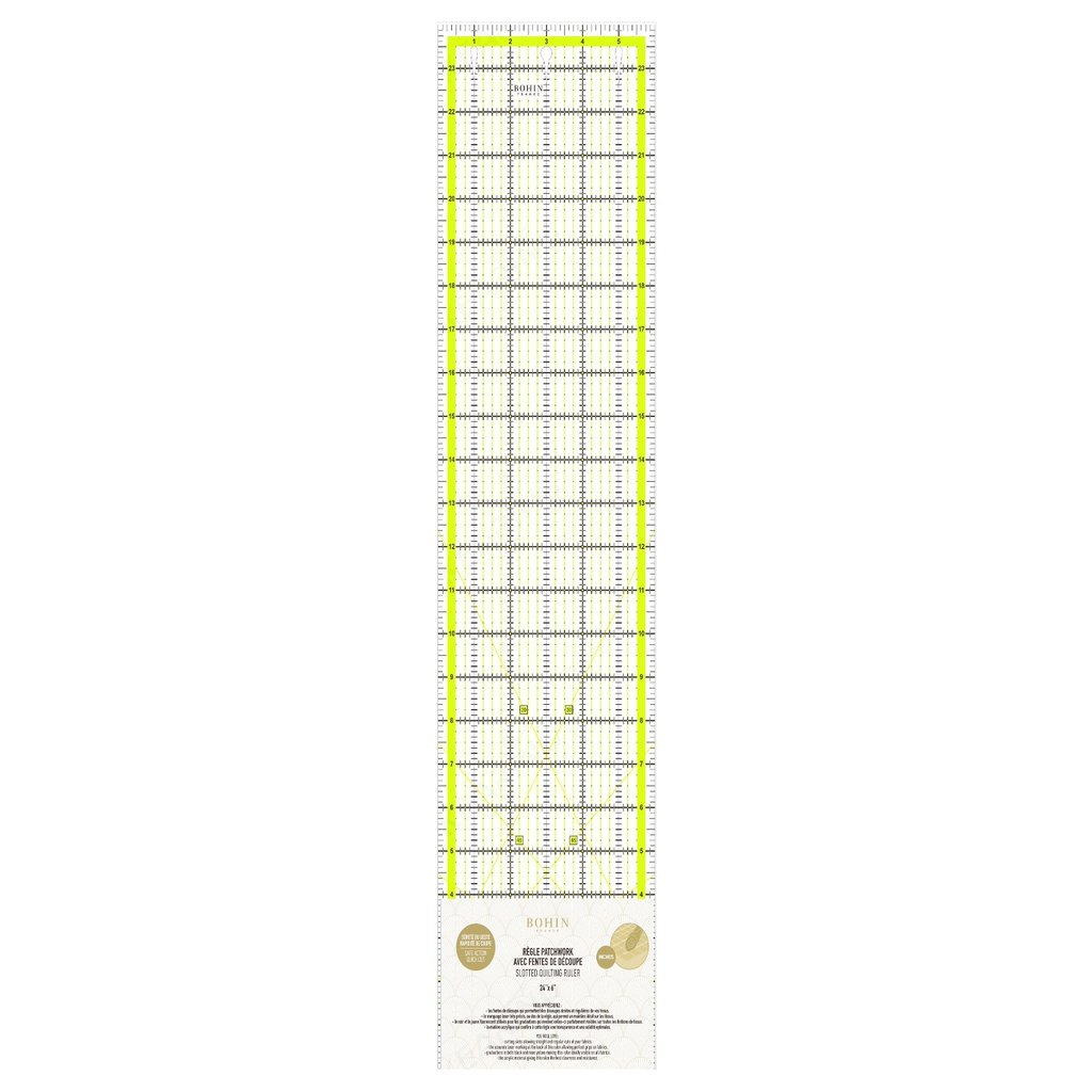 Bohin 99000 Slotted Quilting Ruler 24 x 6