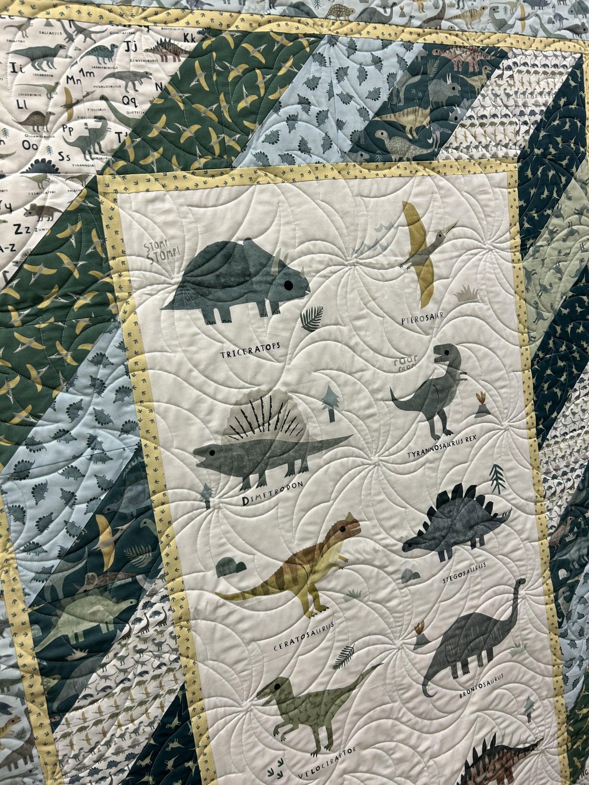 D is for Dinosaur Angled Up Kid Quilt Kit 578919