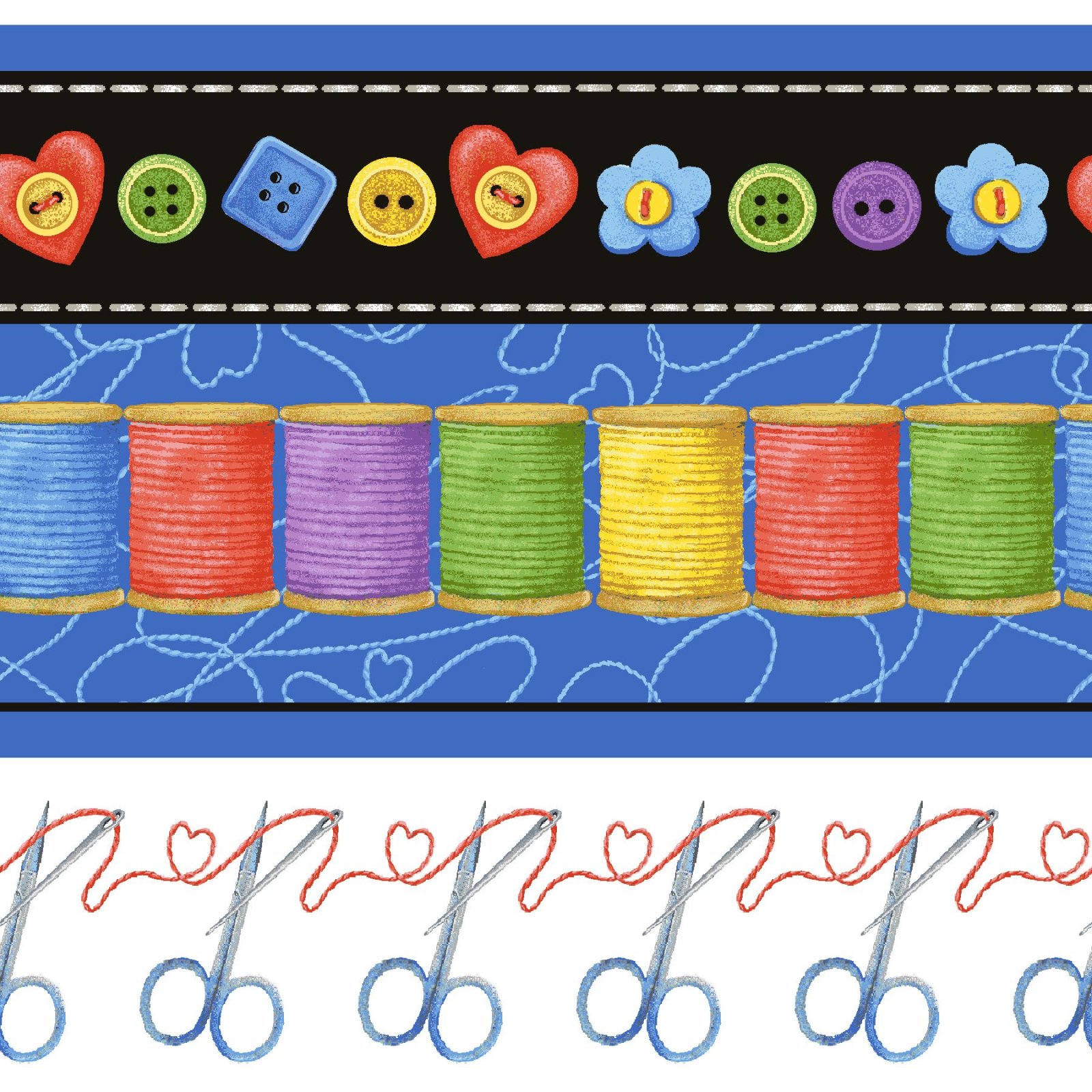 HGJust Sew Happy 49771 Multi Border Stripe 703081226719