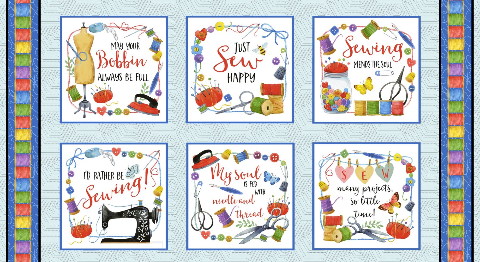 HGJust Sew Happy 49878 Multi 10 x 10 Blocks 703081226726