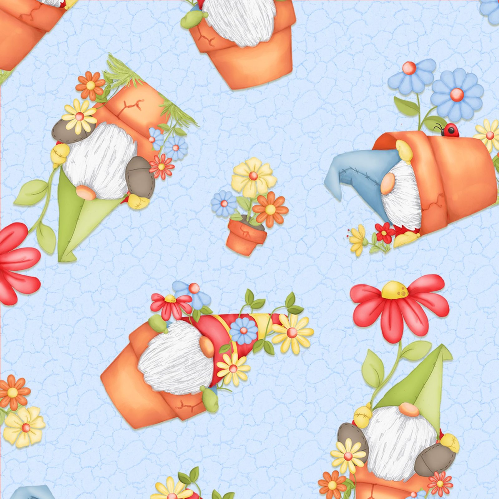 HGGnome is Where Your Garden Grows 944611 Blue Gnomes in Clay Pots