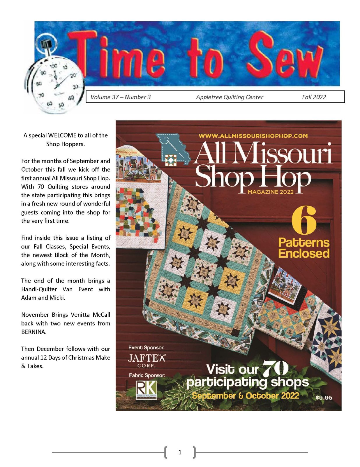 Appletree Quilting Center Columbia, Missouri