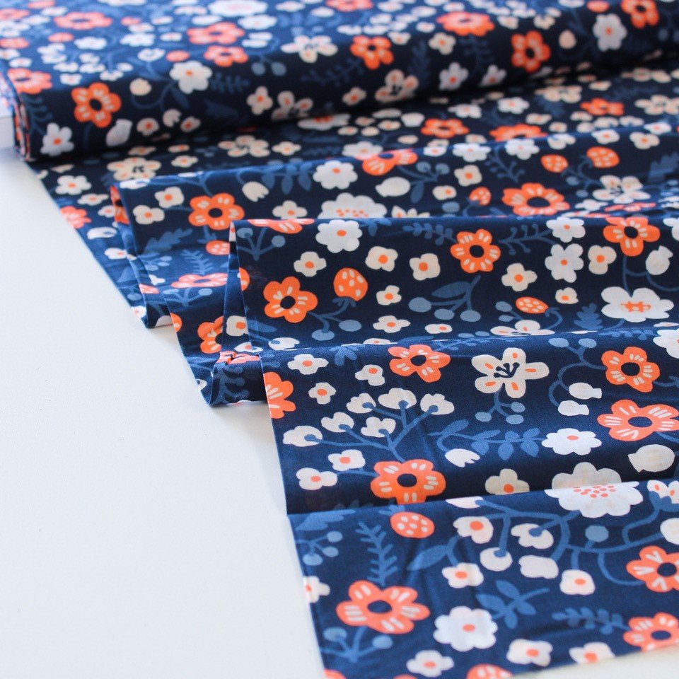 Bella Cotton Lawn Margo Midnight Blue