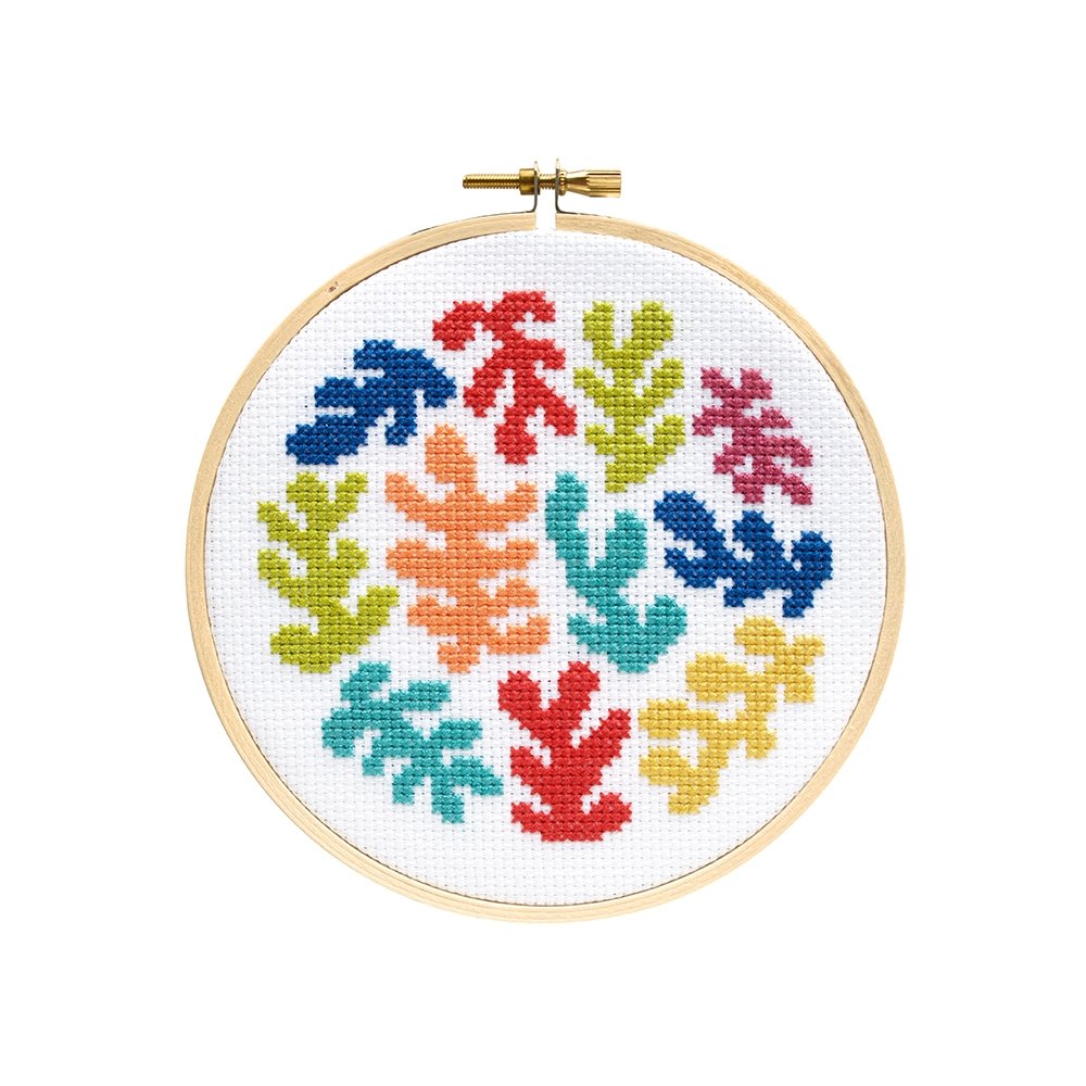 Coral Confetti Cross Stitch Kit by The Stranded Stitch
