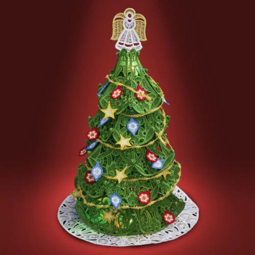 OESD Embroidery Pattern Freestanding Christmas Tree with Ornaments