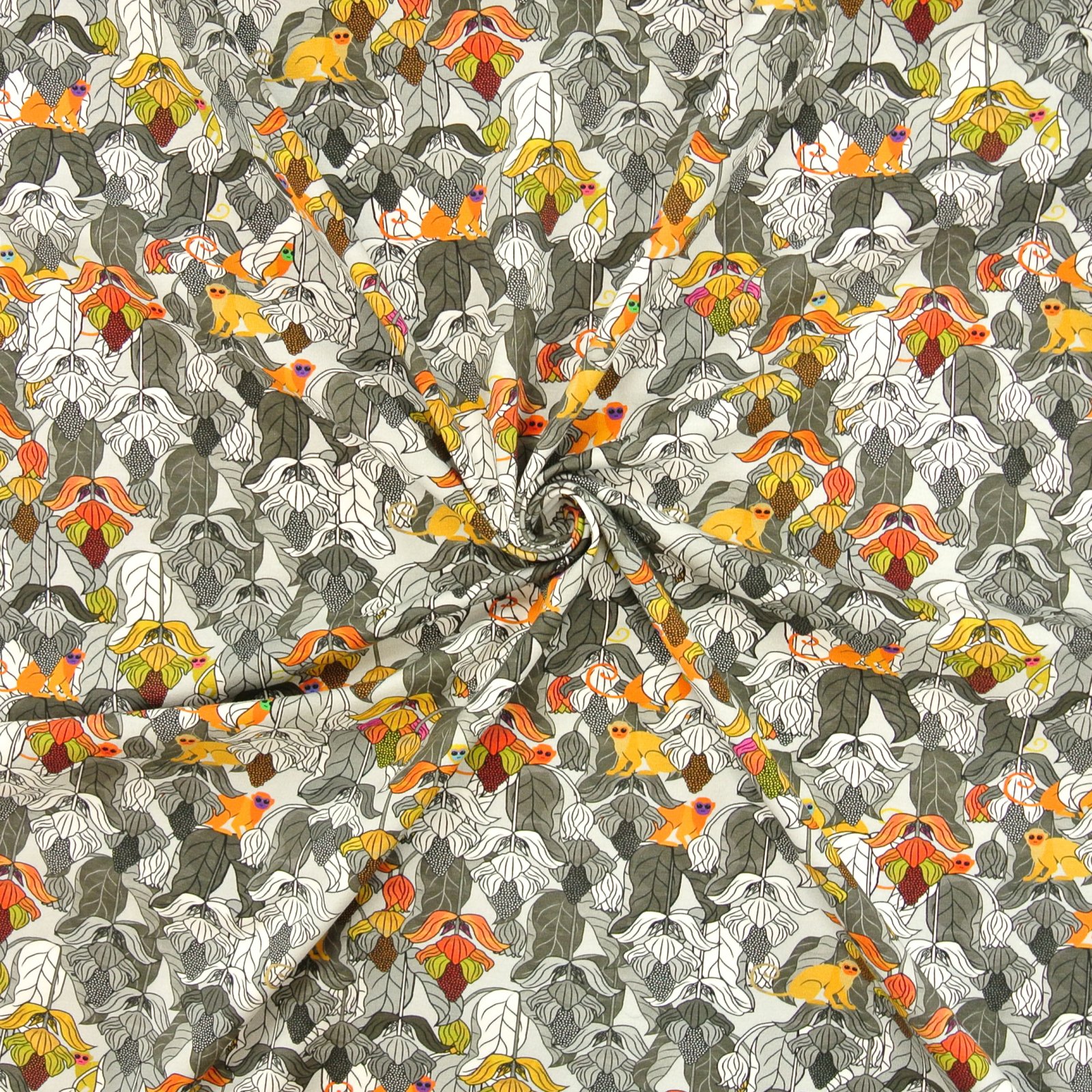 Ava Jersey Monkeys Hiding saffron grey