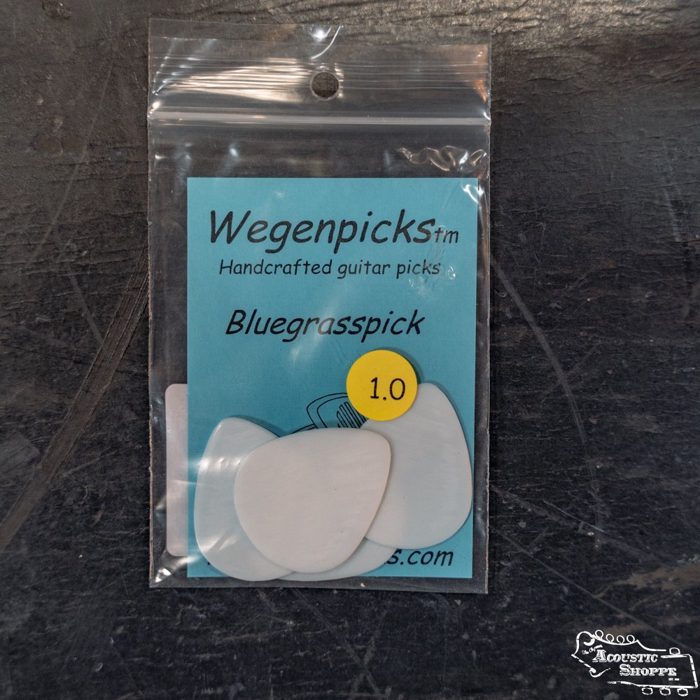 Wegen NH100 Bluegrass Acoustic Guitar Pick No Holes Pack of 4, White