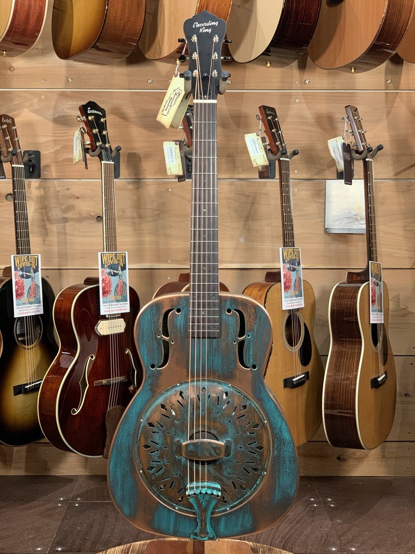 Recording King RM997VG Swamp Dog Metal Body Resonator Guitar 2