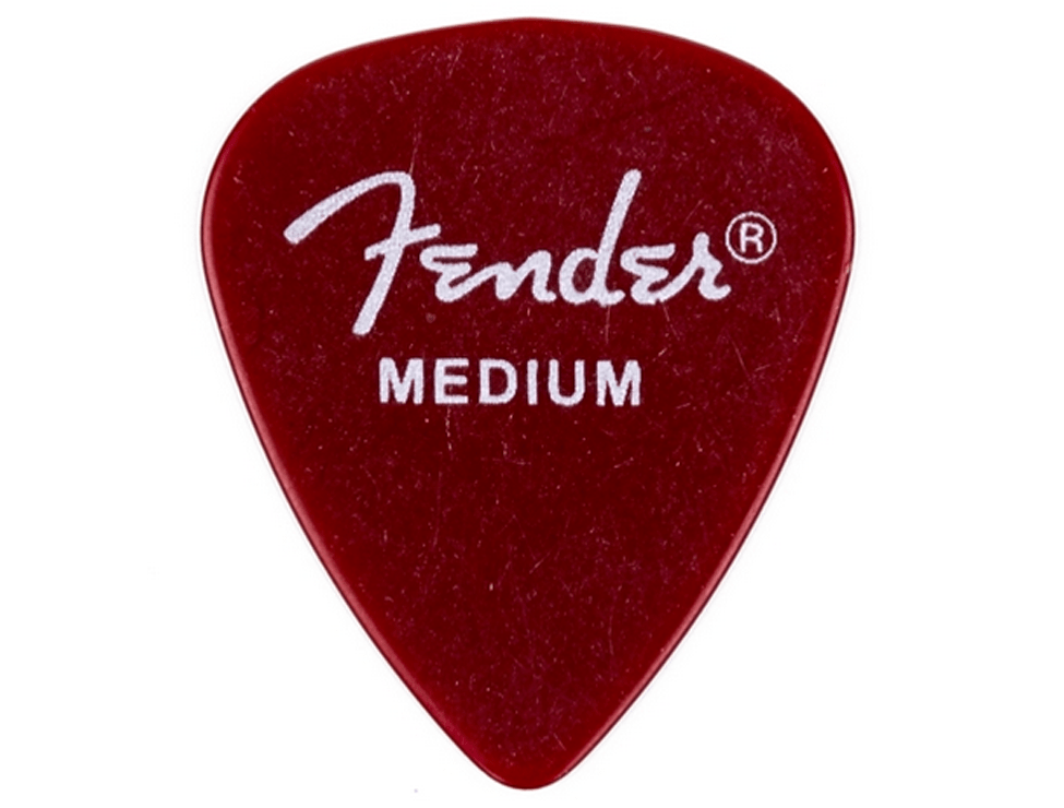Fender California Clear Picks Medium Candy Apple 12Pack 717669495077