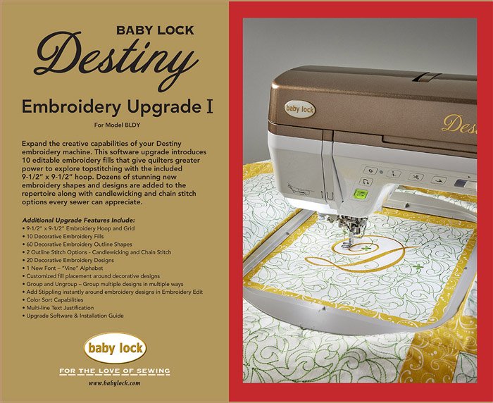 BABYLOCK DESTINY EMBROIDERY SOFTWARE UPGRADE 2