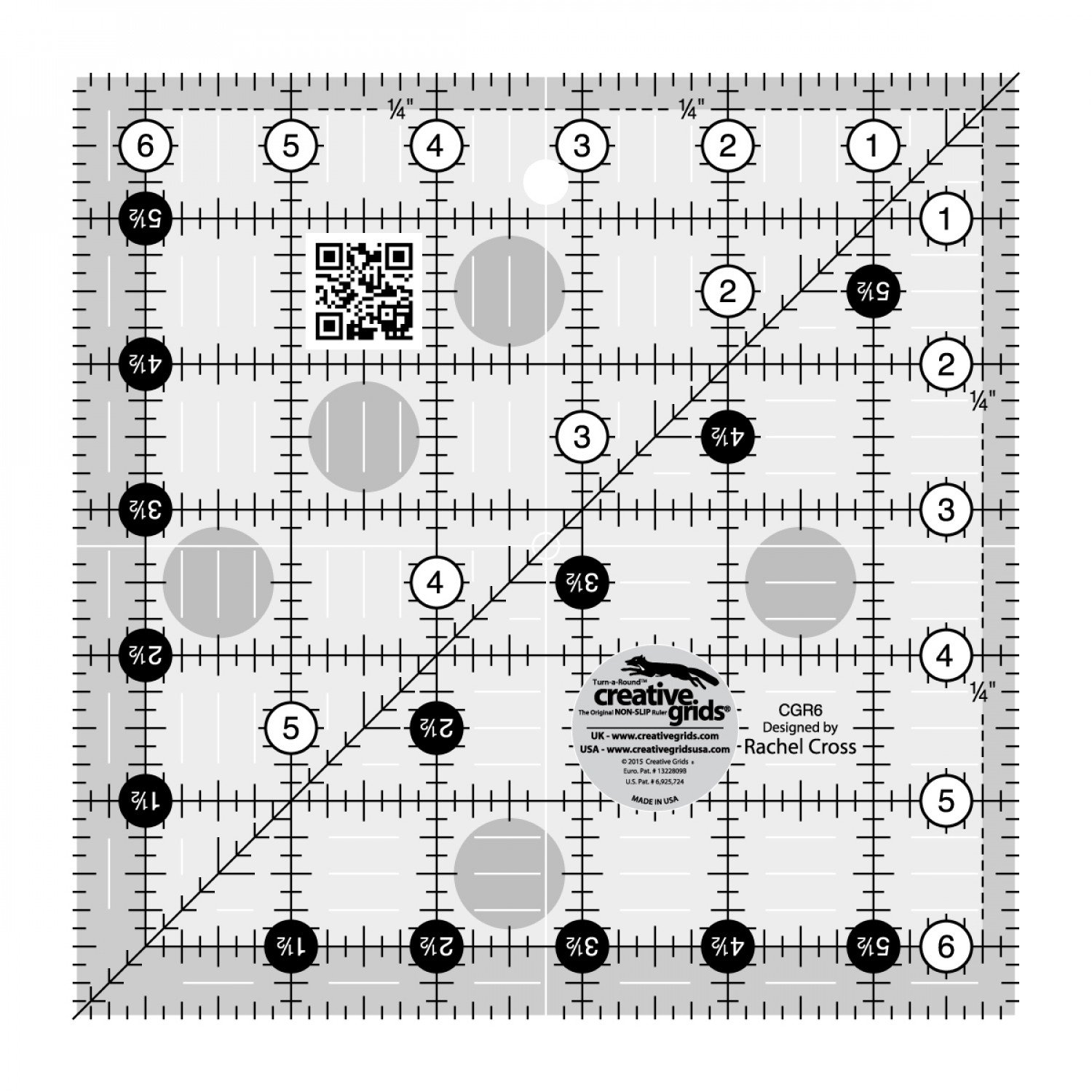 *QUILTING RULER//6.5 SQUARE QUILT RULER//CREATIVE GRIDS RULERS