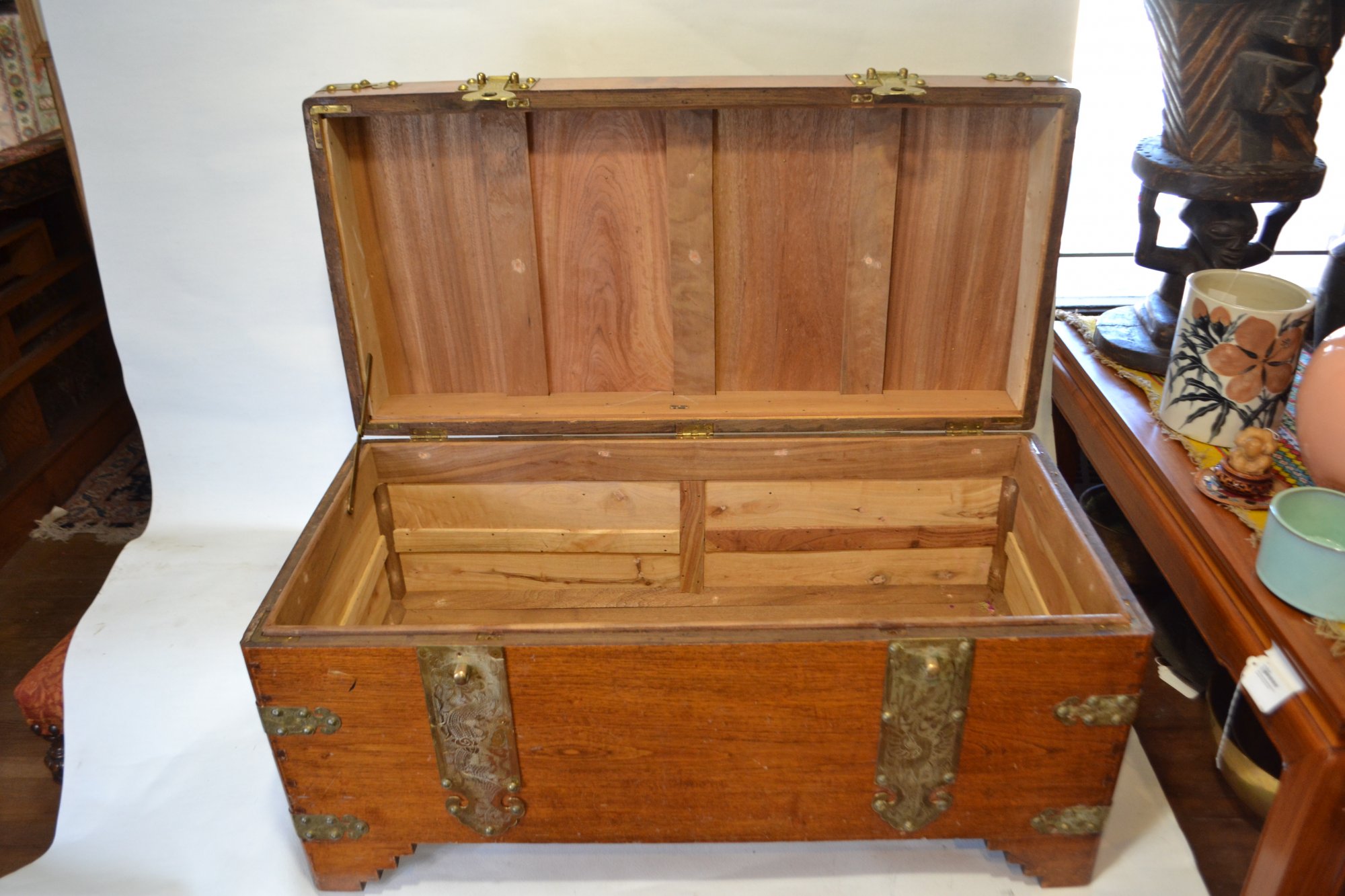 Chinese wood and metal cedar chest SXY