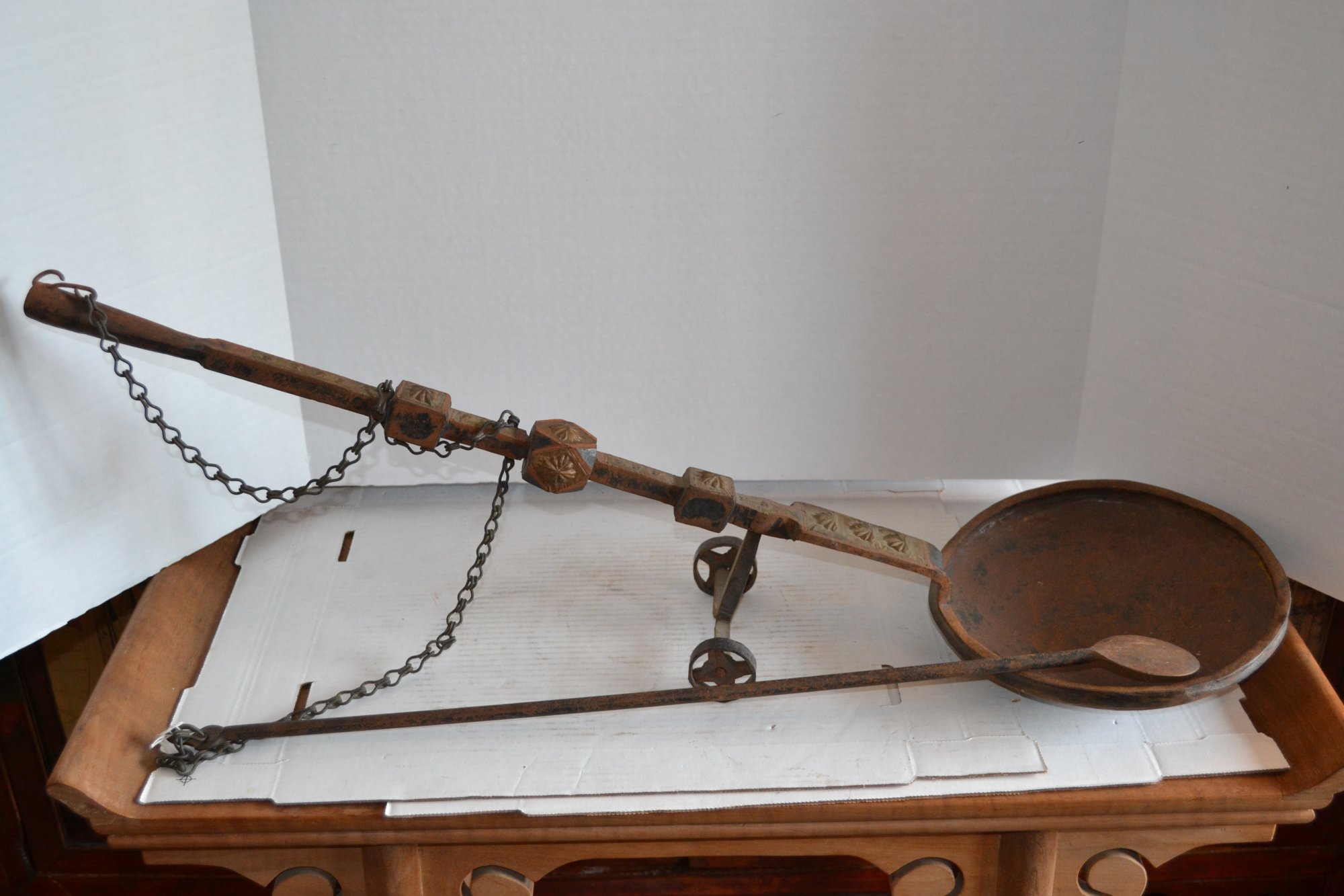 18th/ 19th Century Egyptian Bedouin Coffee Roaster L. 32 X H. 12 L. 26