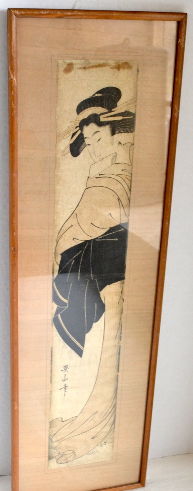 Japanese Wood Block Print of a Geisha