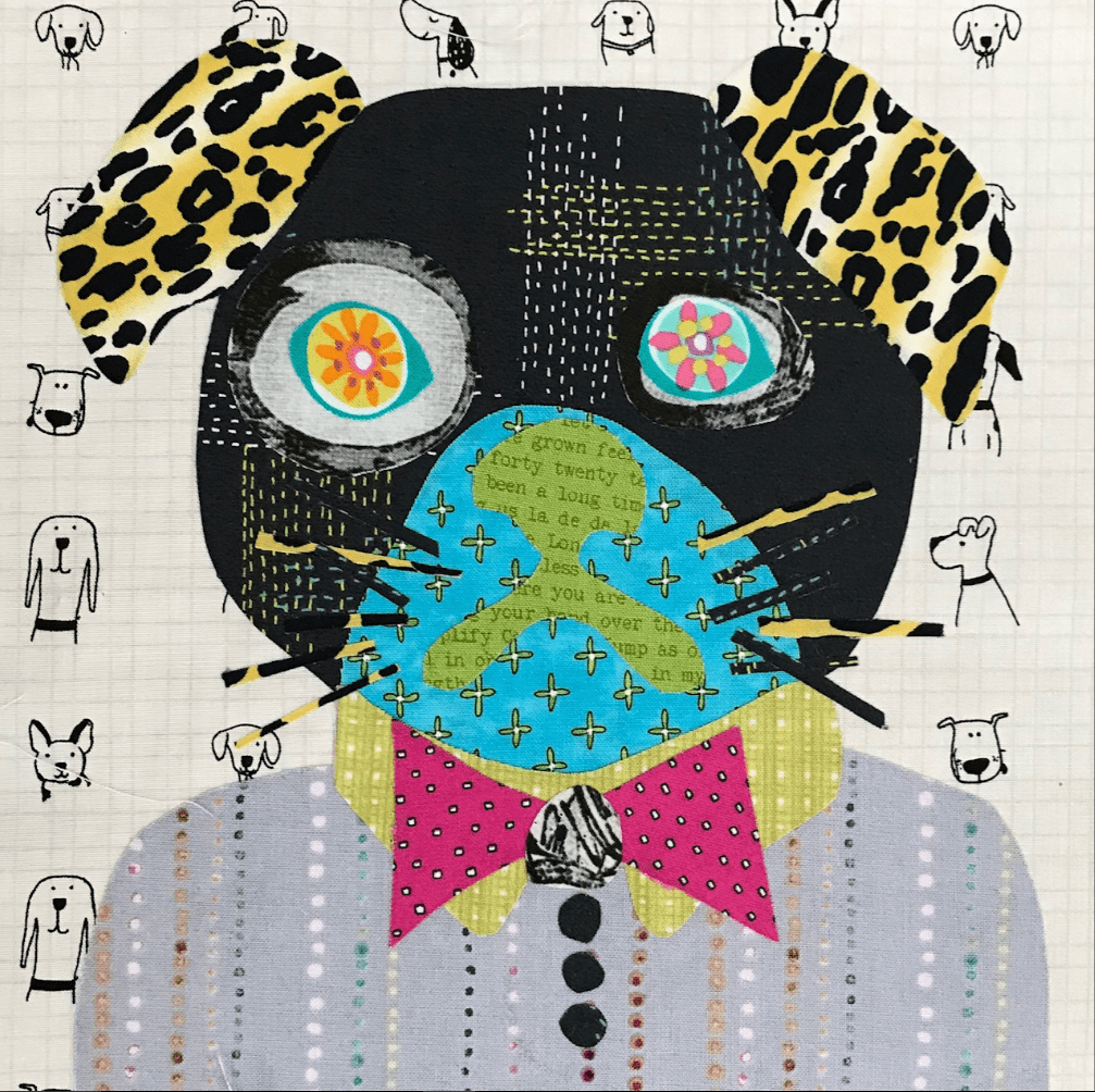 Whatevers! 5 Mr. Edmund 8 inch Block Collage Kit and Pattern by Laura Heine.