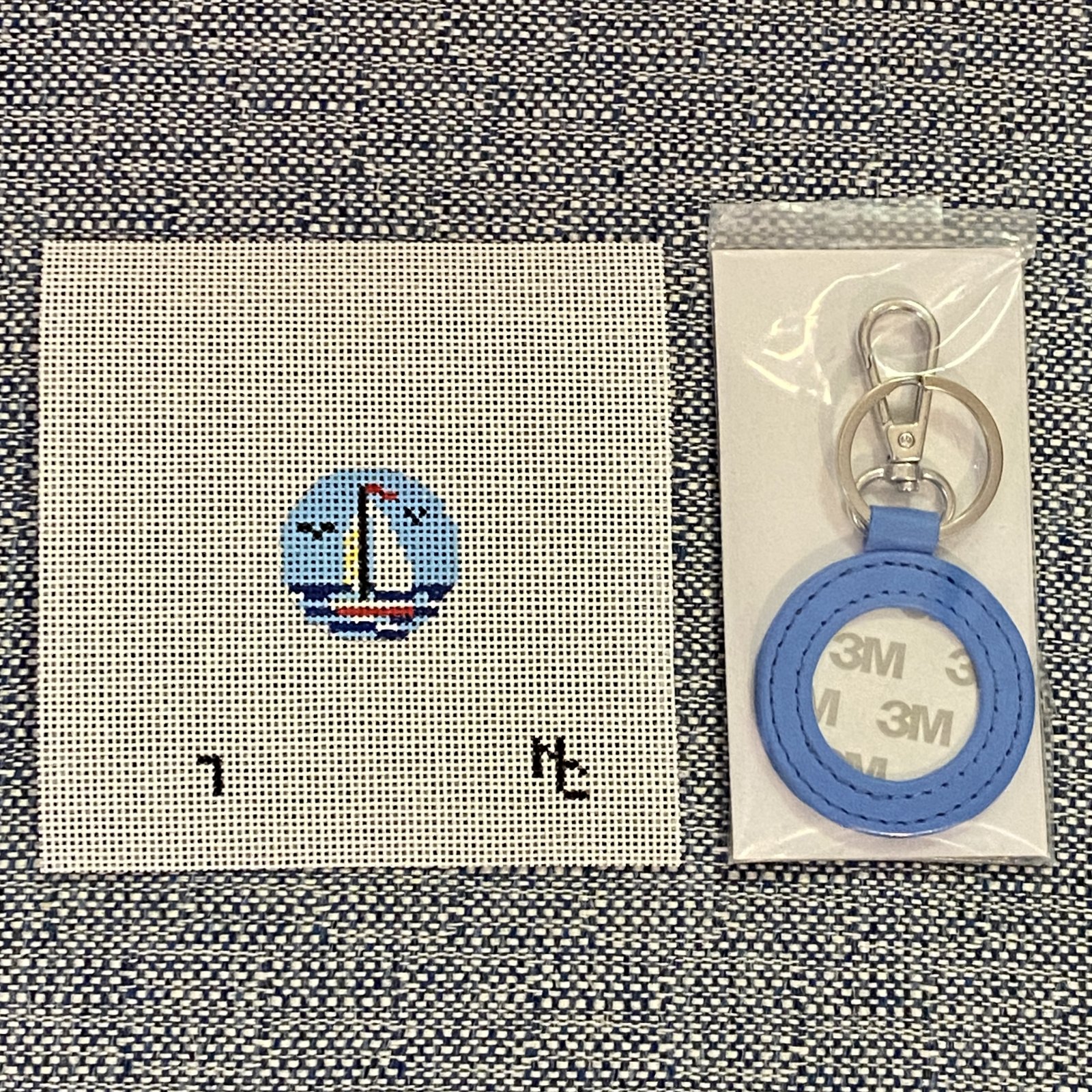 Sailboat from Needle Crossings with SelfFinishing Key Fob