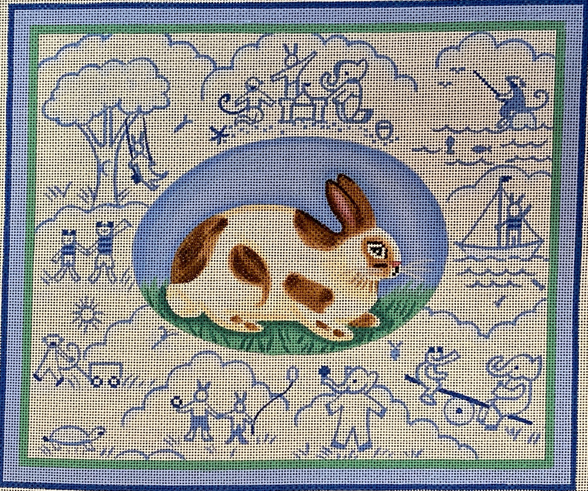 Blue Bunny Toile from Kate Dickerson