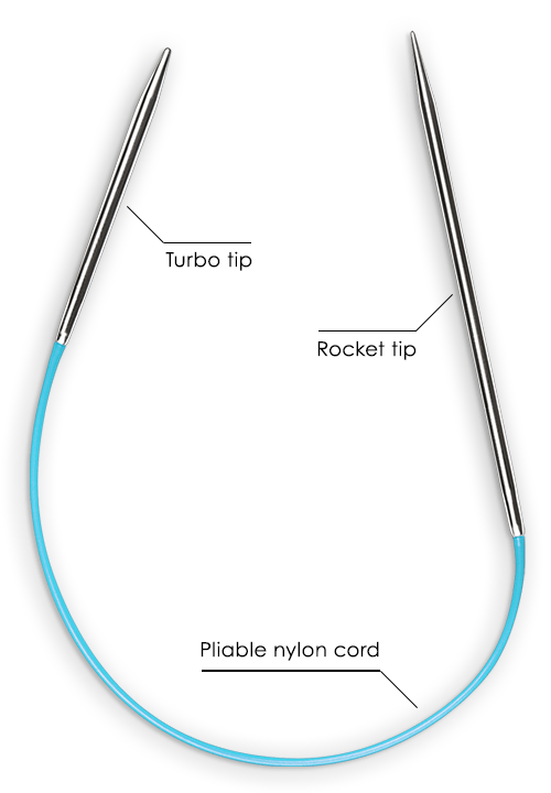 addi EasyKnit Rocket Circular Knitting Needles 10 (US 0 8) 841286120347