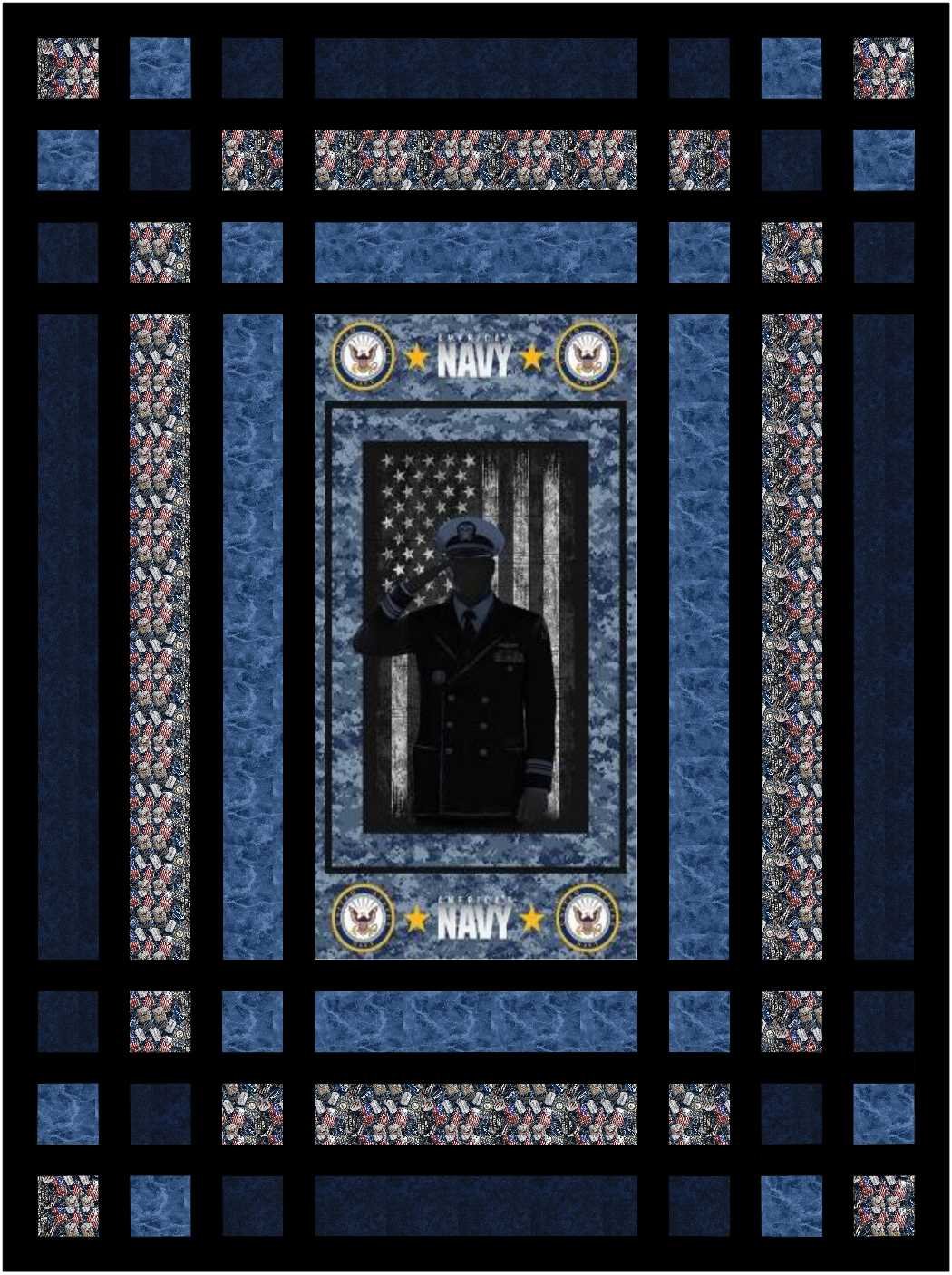 Plaid and a Panel Quilt Kit U.S. Navy 6573944424101