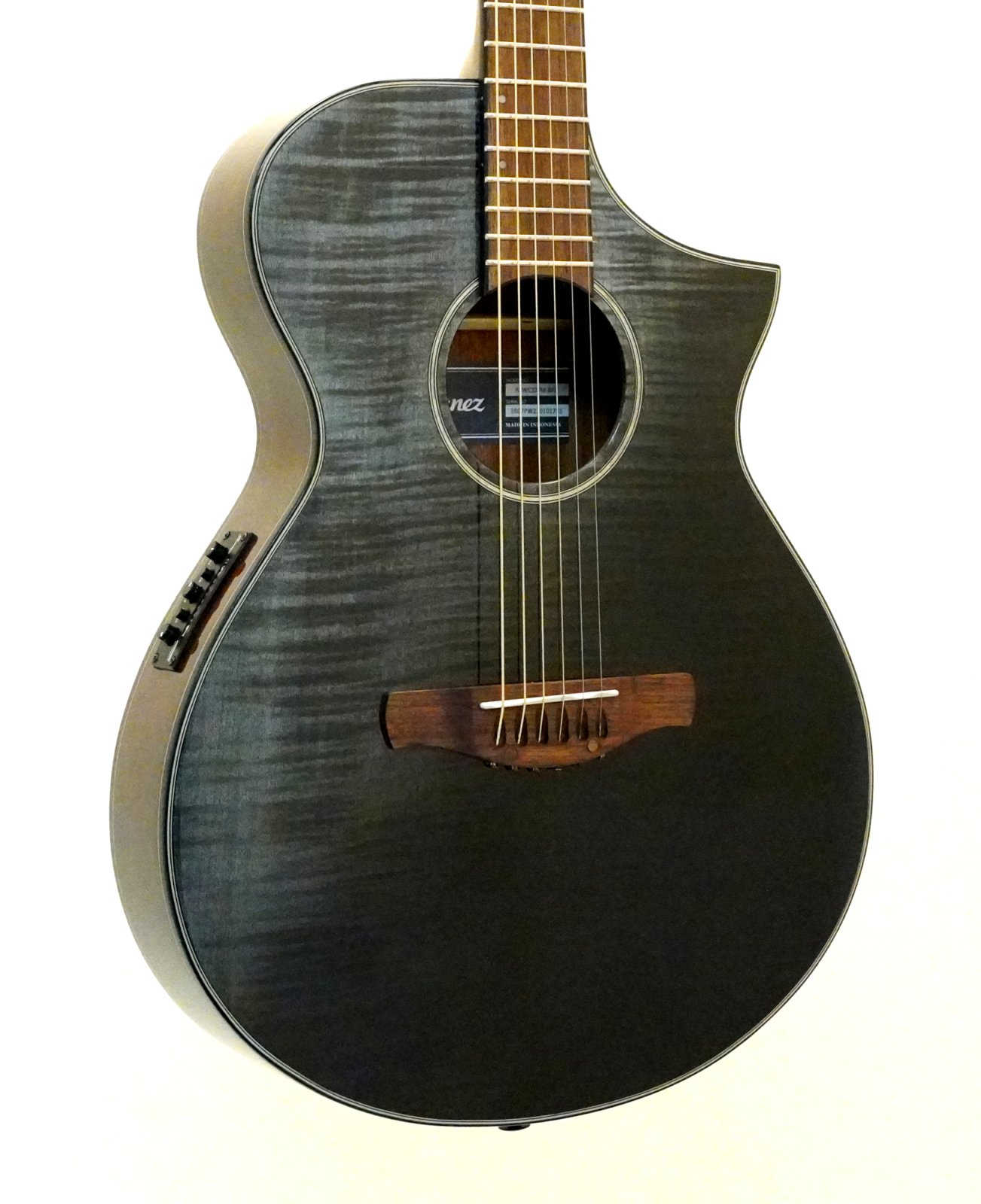 Ibanez AEWC32FMBFD Thin Body Acoustic Electric Guitar Black Sunset