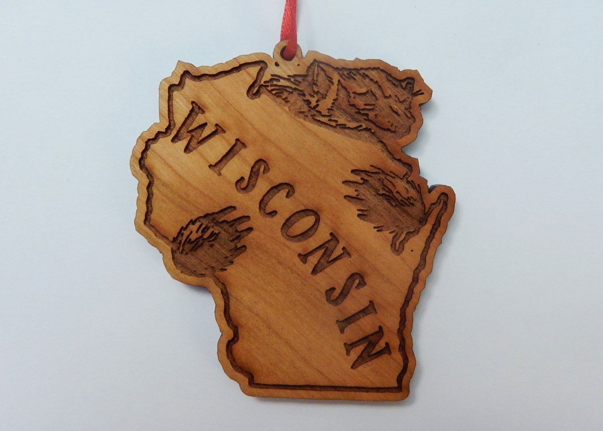 Badger Hugging Wisconsin Ornament