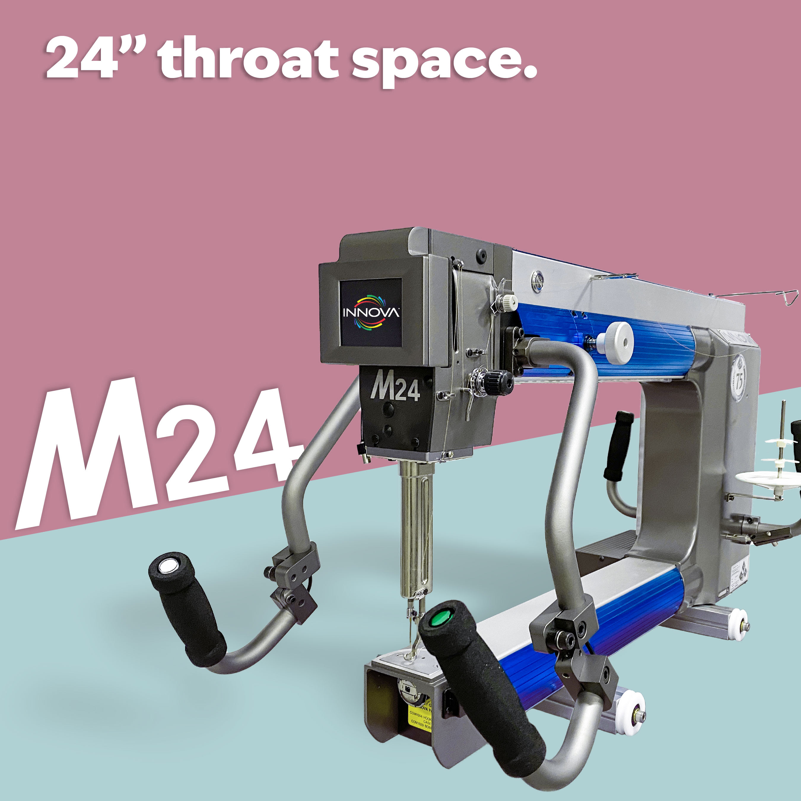 Innova longarm quilting machines are available for handguided or