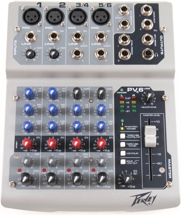 6 Channel Mixer with USB