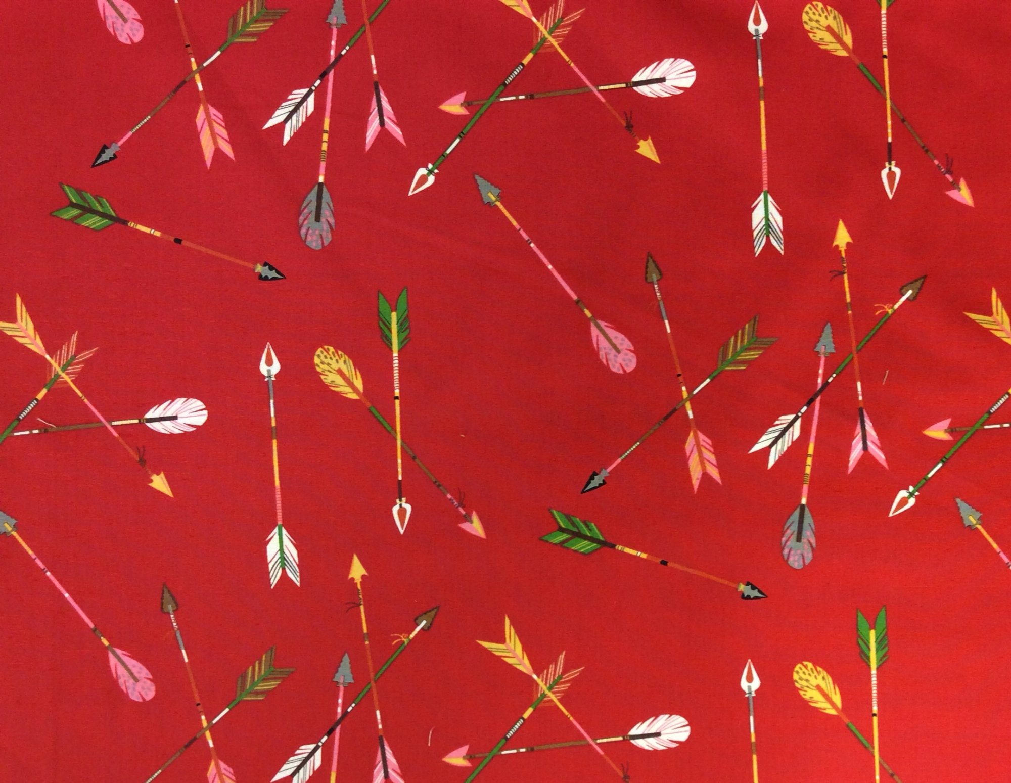 Arrows Battle Native American Fletchings Feather Cotton Quilting Fabric