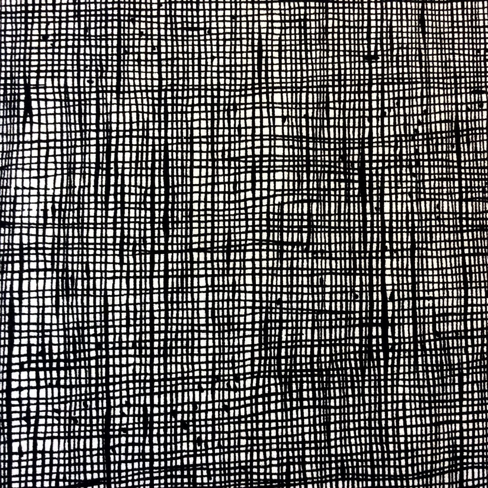 Crosshatch Black and White Ghastlies Alexander Henry Geo Grid Cotton