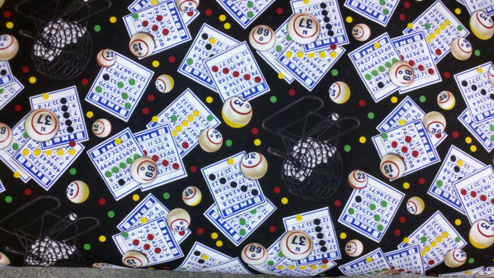 Bingo Game Bingo Card Ball Basket Cotton Quilting Fabric ES03