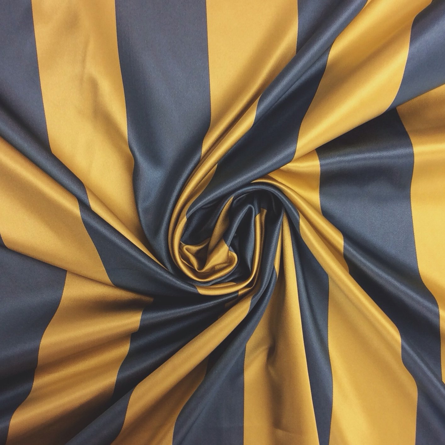 Clarence House Exquisite Monceau Satin Regency Style Stripe Gold Butter Blue VERY HEAVY French