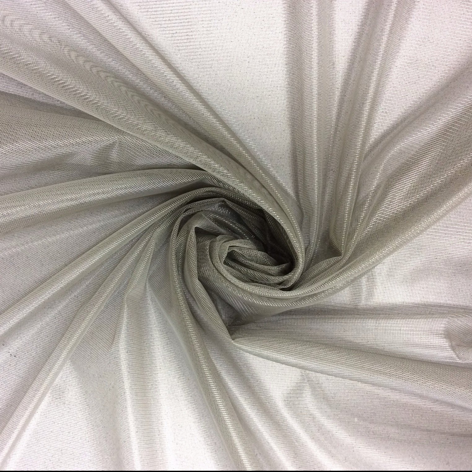 Clarence House Modern Silver Sheer Net Modern Screen Grid Drapery Home