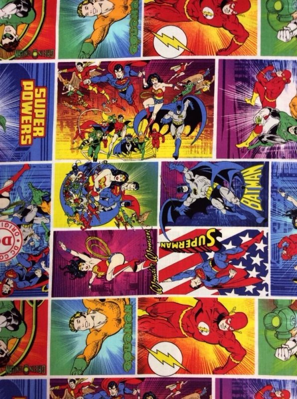 FAT QUARTER! DC Comics Super Hero Green Lantern Wonder Woman Cotton