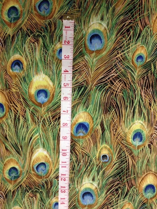 Peacock Paradise Deborah Edwards Feather Cotton Fabric Quilt Fabric CR530