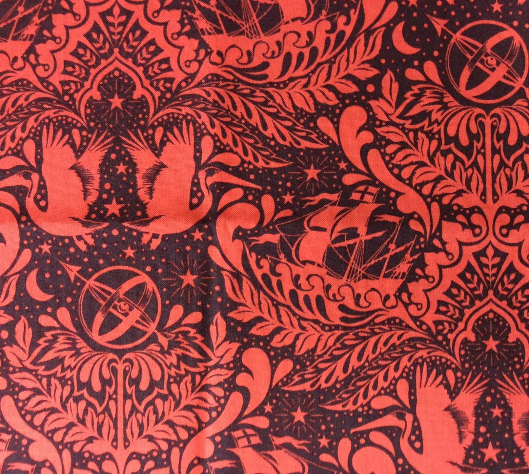 TULA PINK Royal Elizabeth Floral Goth Steampunk Cotton Quilting Fabric FT51