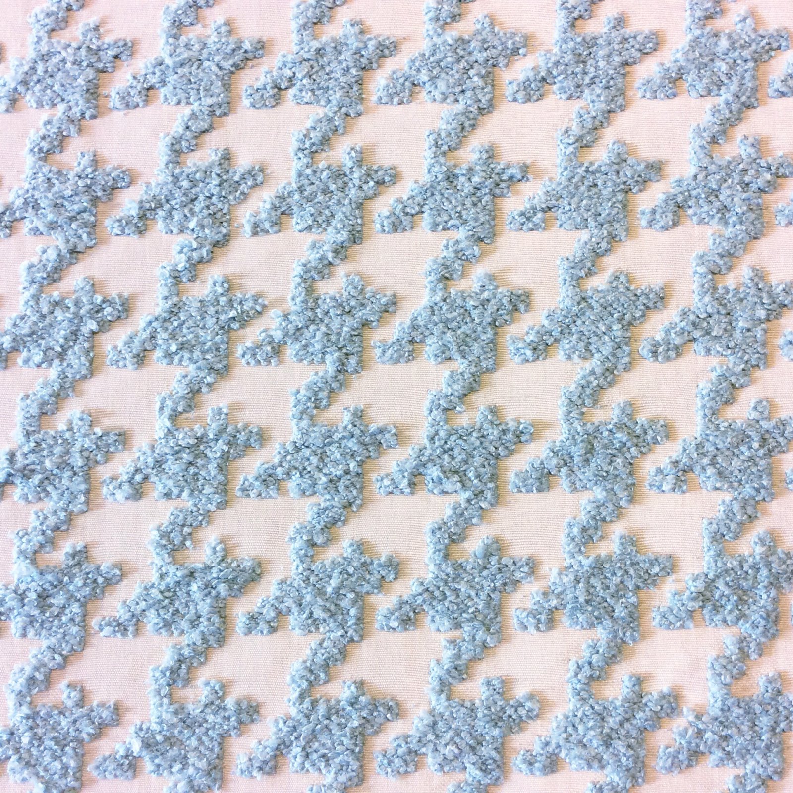 HD016OS Ice Blue & White Houndstooth Geo Grid Heavy Upholstery Home