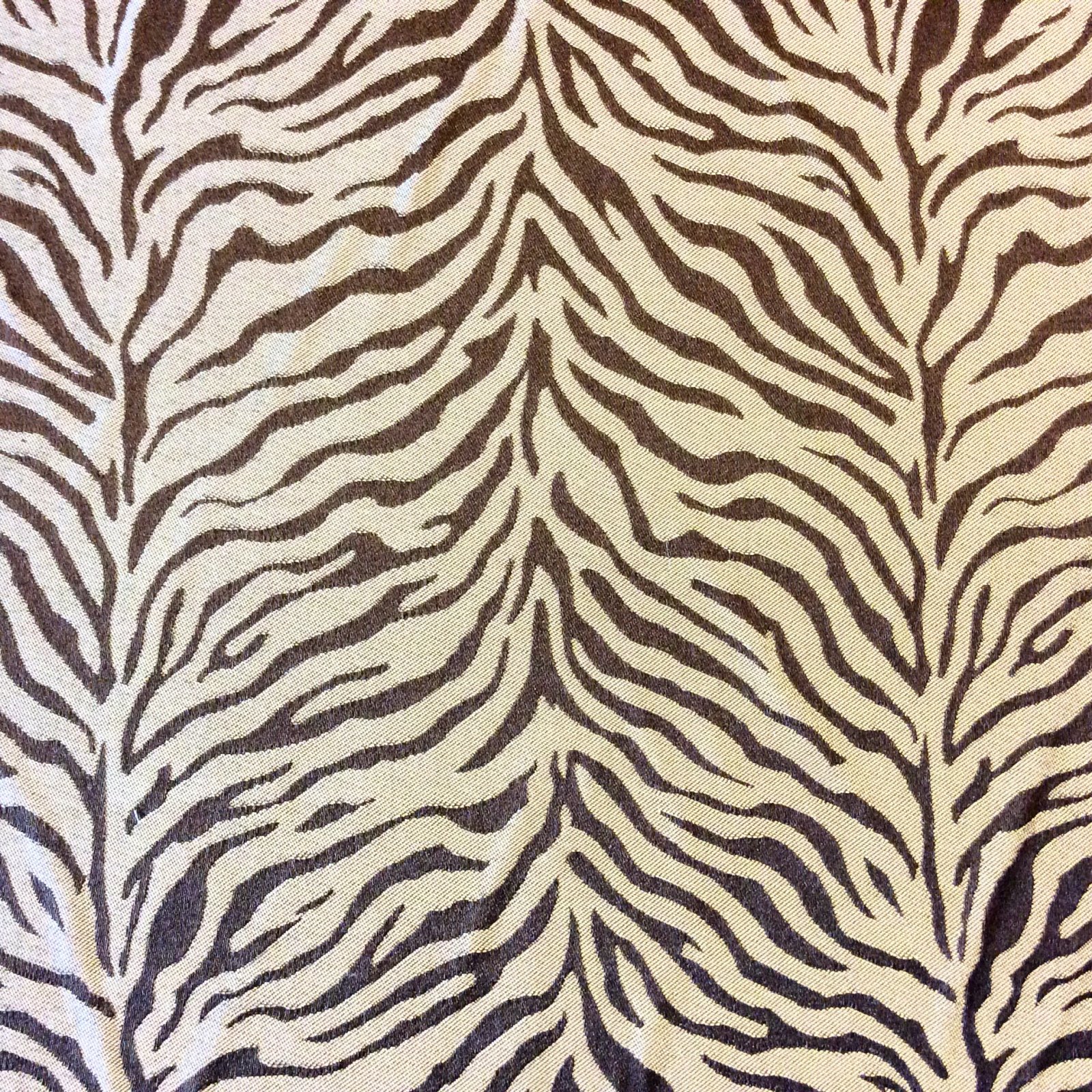 HD39 Brown Zebra Silky Drapery Animal Print Africa Upholstery Home