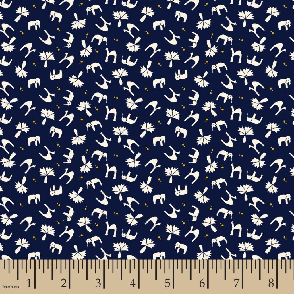 Small Wonders of the World INDIA Retro Camels Elephants Palm Trees Silk Road Cotton Quilt Fabric