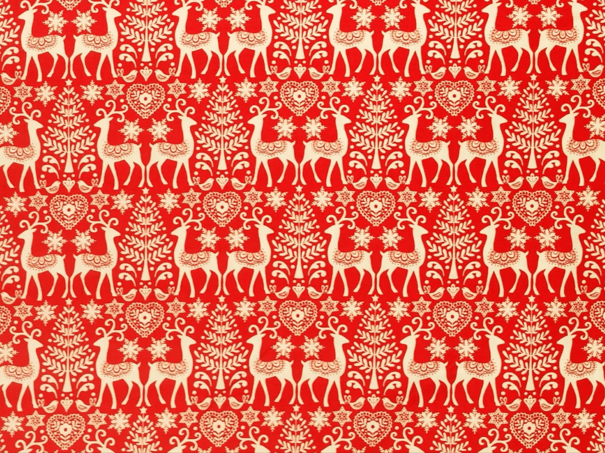 Christmas Reindeer North Pole Scandinavian Holiday Cotton Quilt Fabric AN47