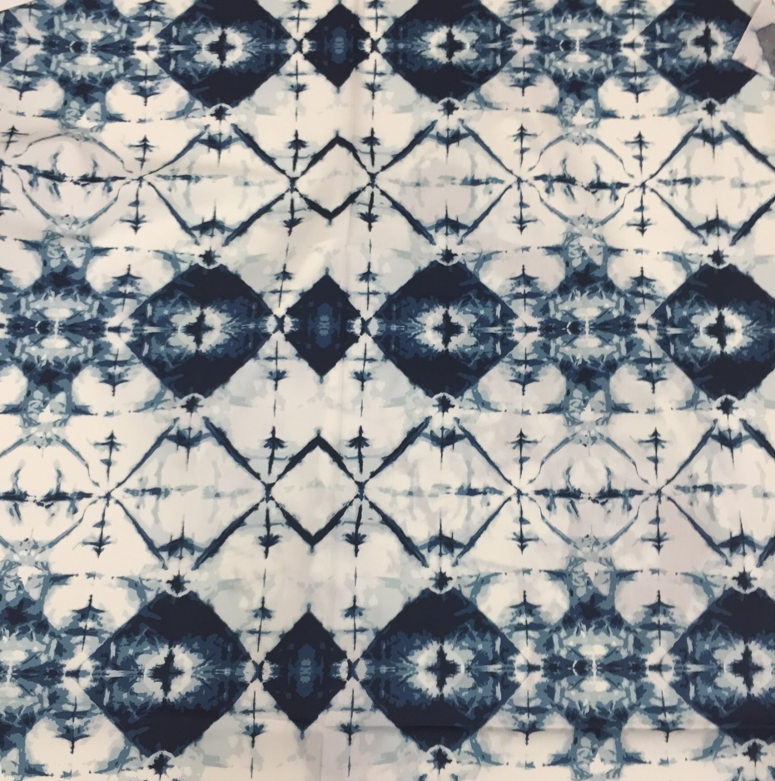 Observer April Rhodes Retro Ink Blot Indigo Tie Dye Cotton Quilt Fabric