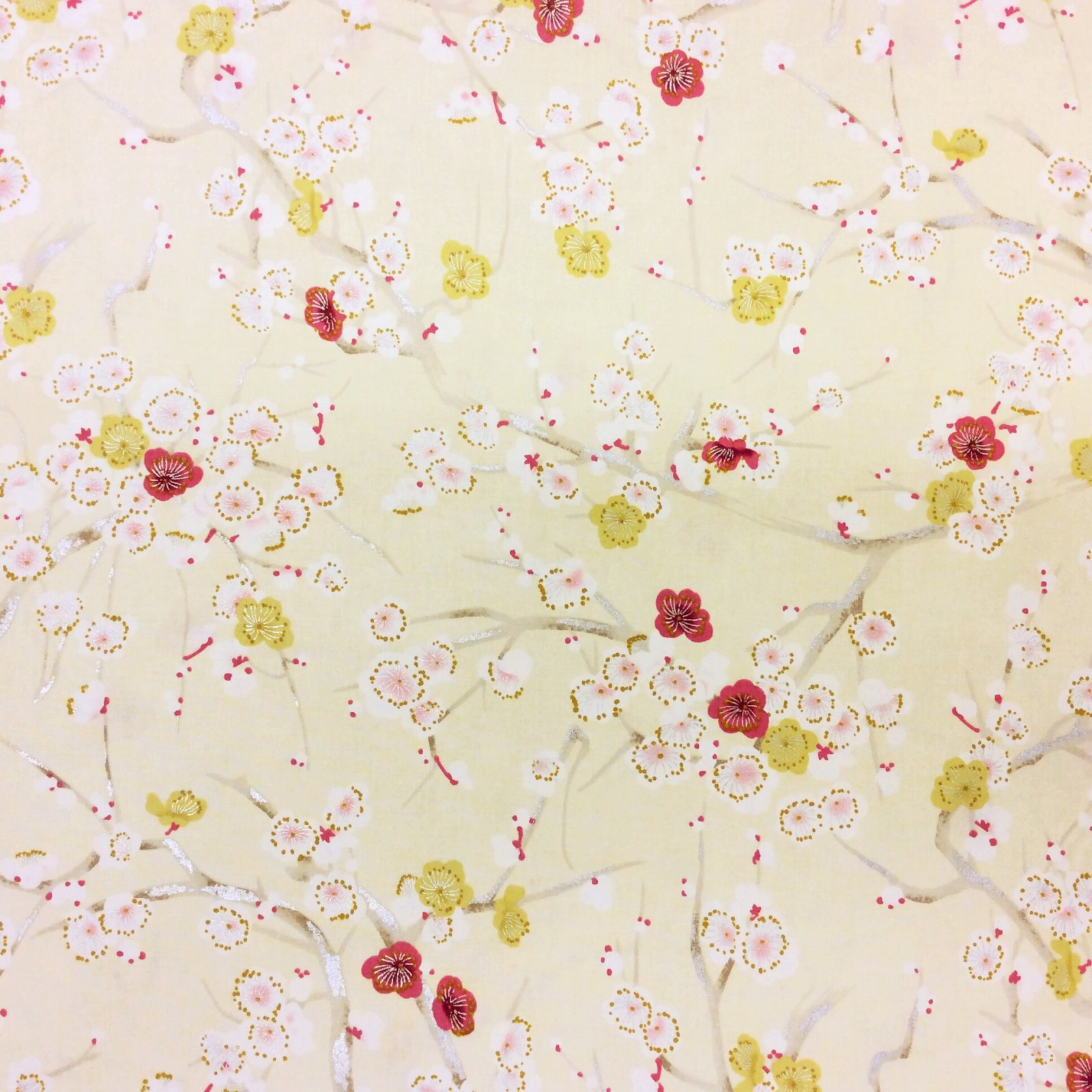 Asian Japanese QH17 Floral Cherry Blosson Tree Flower Cotton Quilt Fabric