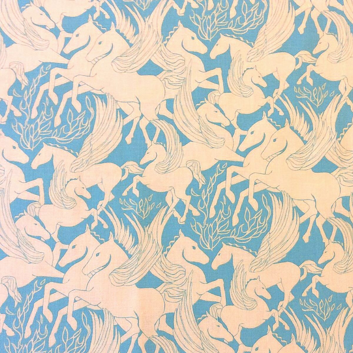 Fibs and Fables Athena Pegasus Horse Mythology Cotton Quilt Fabric WE145