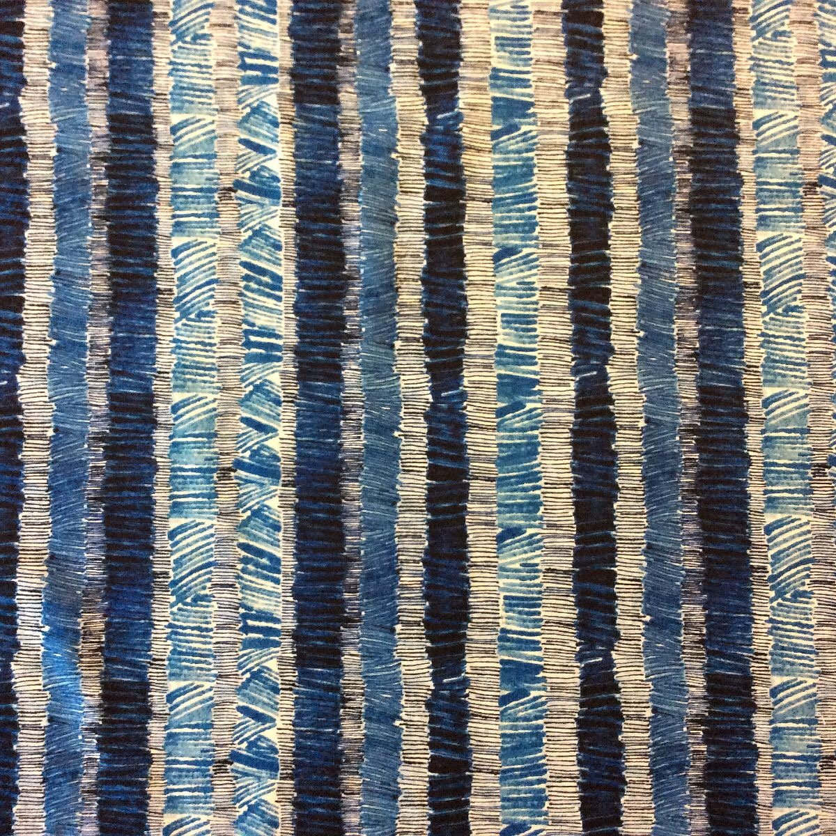 PB14 Stripe Indigo Print Cotton Quilt Fabric